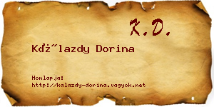Kálazdy Dorina névjegykártya